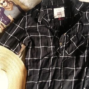 Black and white shirt dress